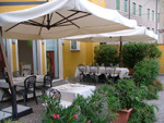 Hotel Due Mori's terrace, where you can have breakfast on sunny mornings