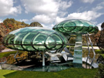 Bassano del Grappa. The Nardini's Bubbles are a masterpicece of modern architecture by Fuksas